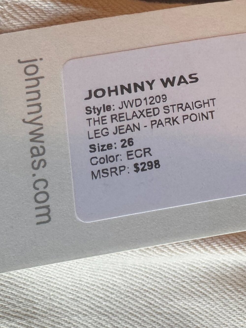 NWT Johnny Was straight leg jeans with eyelet embroidered pattern size 26 - Picture 6 of 8